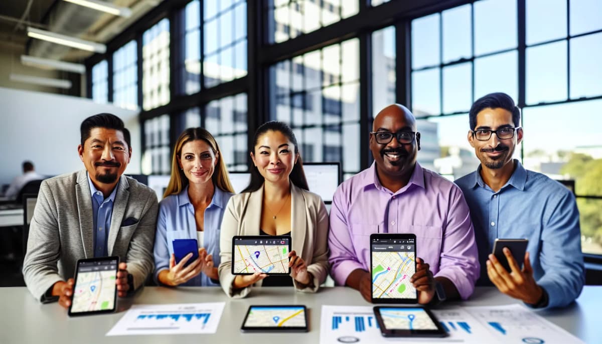 Field sales team using Salesforce Maps on mobile devices