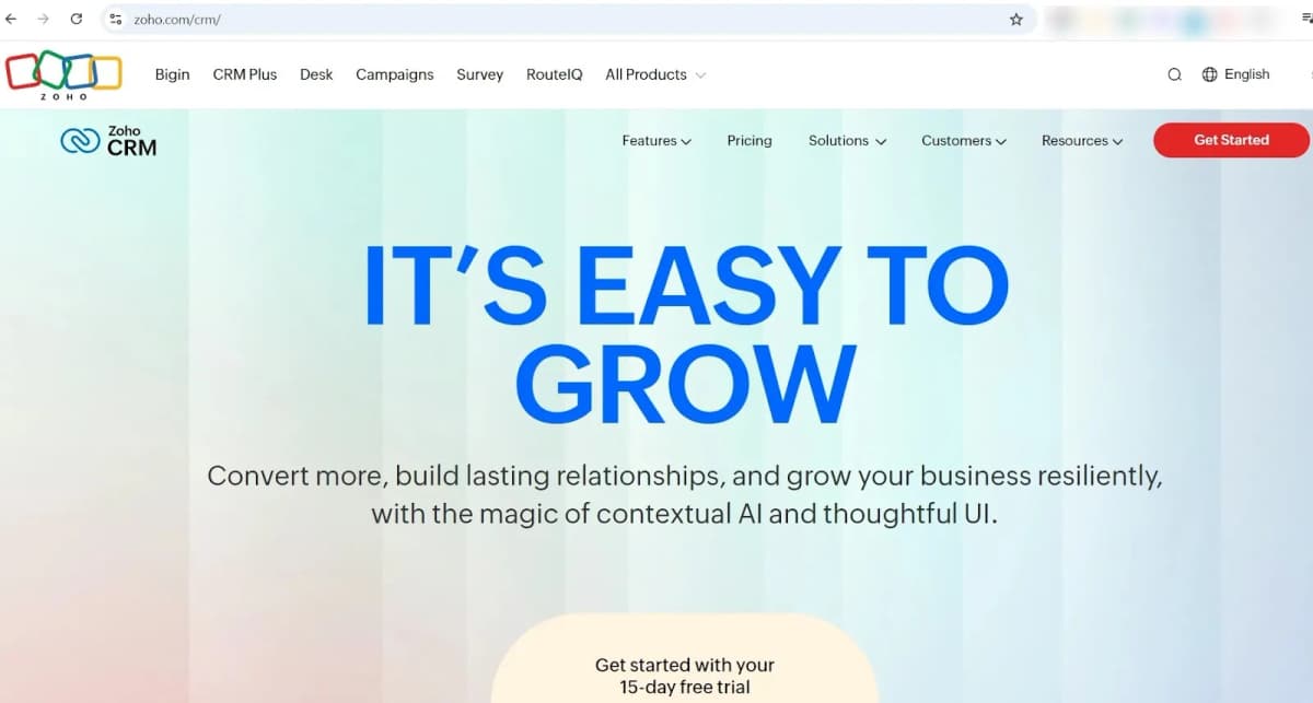 4. Zoho CRM