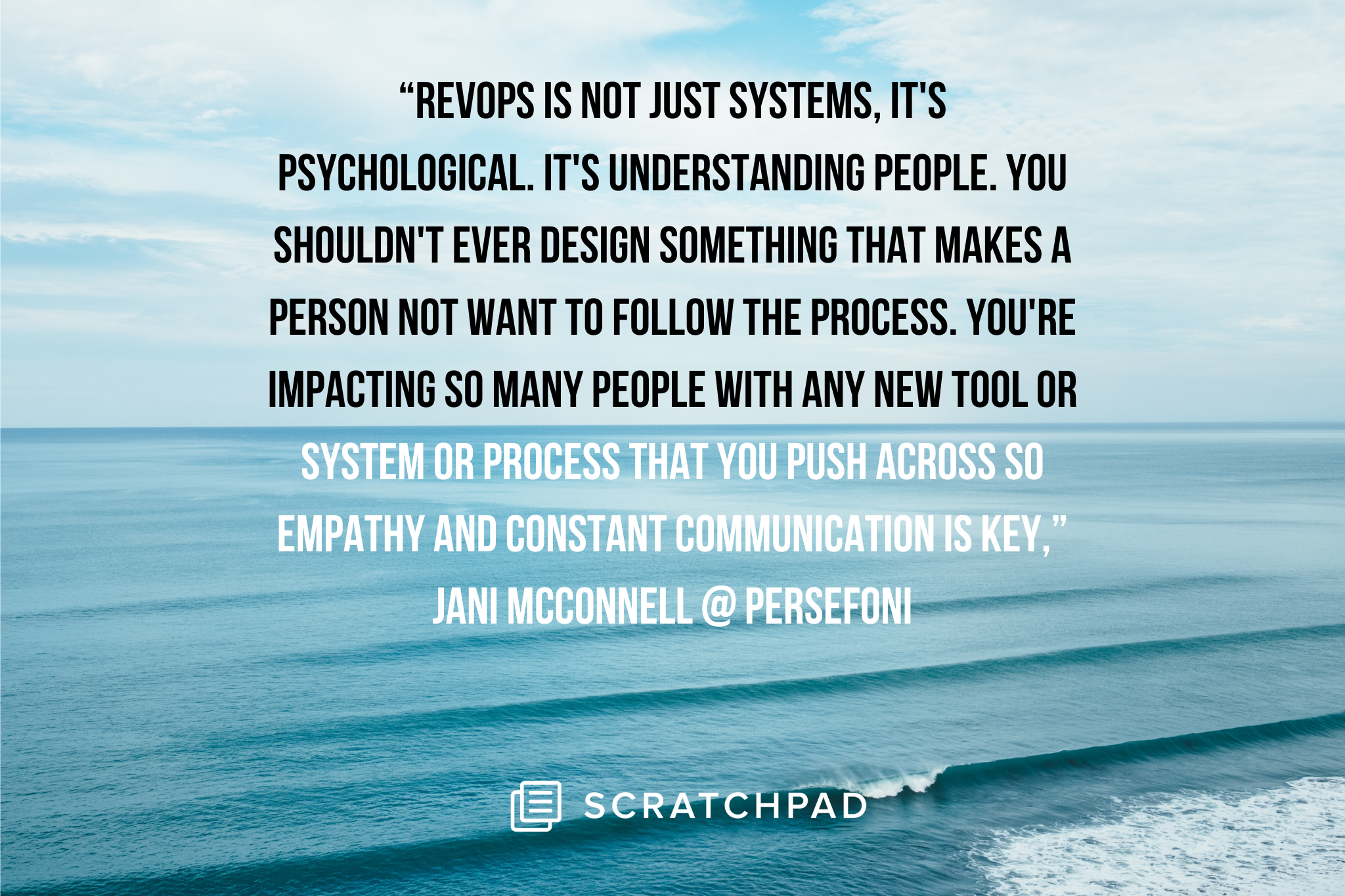 Quote on RevOps from Jani McConnell, Director of RevOps at Persefonio